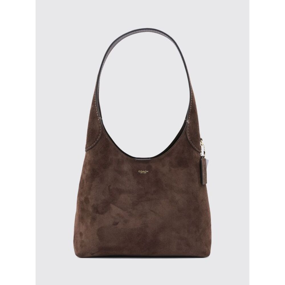 Coach Women Coach Brooklyn Suede Shoulder Bag With Magnetic Closure